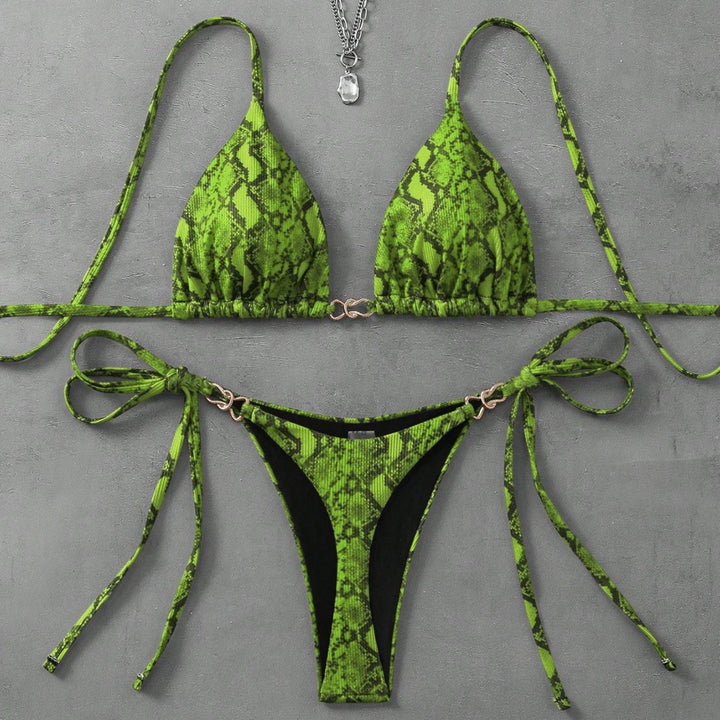 Damen Triangel-Bikini mit aufregendem Leopardenmuster Drune