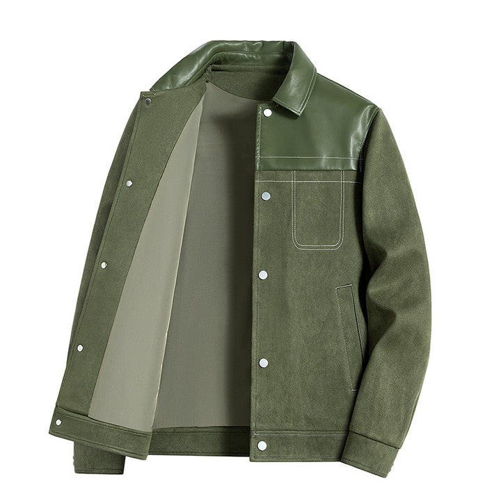 Herren Modische Velourslederjacke Drune