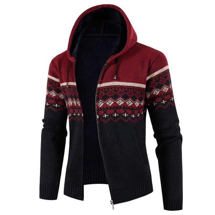 Herren Kapuzenpullover mit Norweger-Muster Drune