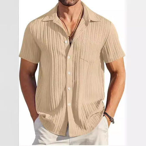 Herren Kurzarm-Hemd mit strukturiertem Design Drune
