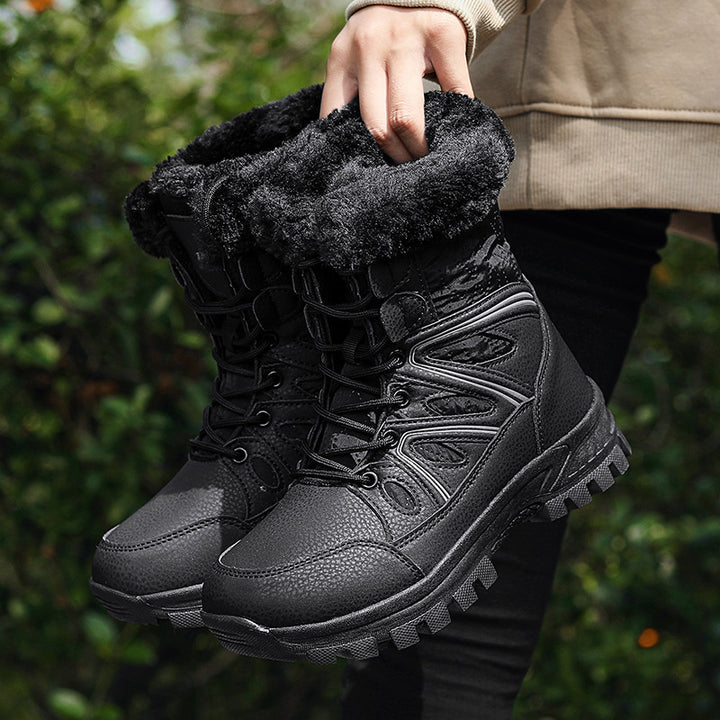 Damen Gefütterte Winter-Trekkingschuhe mit Kunstfellkragen und rutschfester Profilsohle Drune