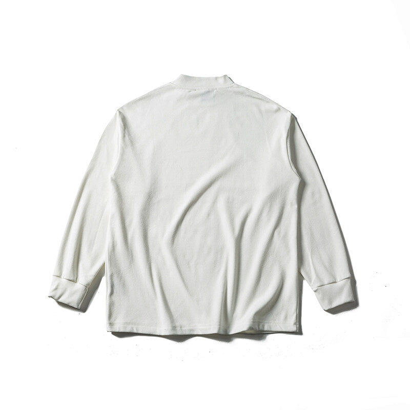 Unisex Oversize-Langarmshirt mit Mockneck aus Baumwollmischung Drune
