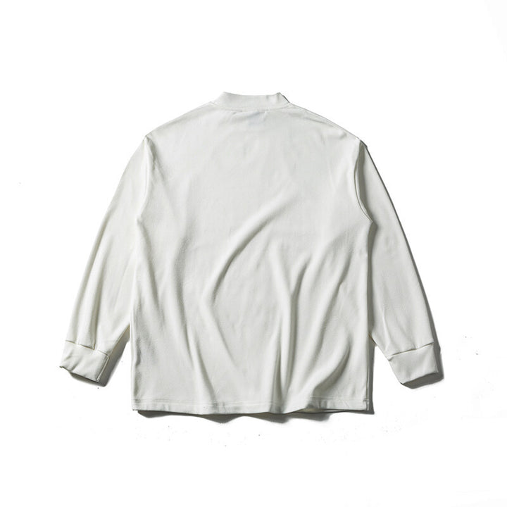 Unisex Oversize-Langarmshirt mit Mockneck aus Baumwollmischung Drune