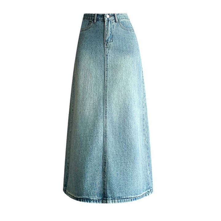 Damen Denim-Maxi-Rock mit seitlichem Schlitz Drune