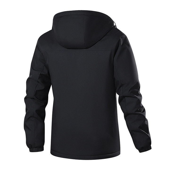 Herren Atmungsaktive Softshell-Regenjacke mit Kapuze, reflektierenden Details und verdecktem Reißverschluss Drune