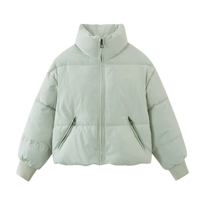 Damen Kurzer Stepp‑Puffer mit hohem Stehkragen und gerippten Bündchen Drune