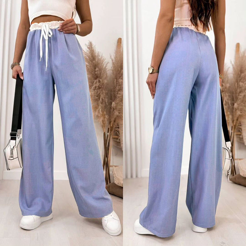 Damen Leichte Sommerhose mit elastischem Bund und seitlichen Taschen Drune