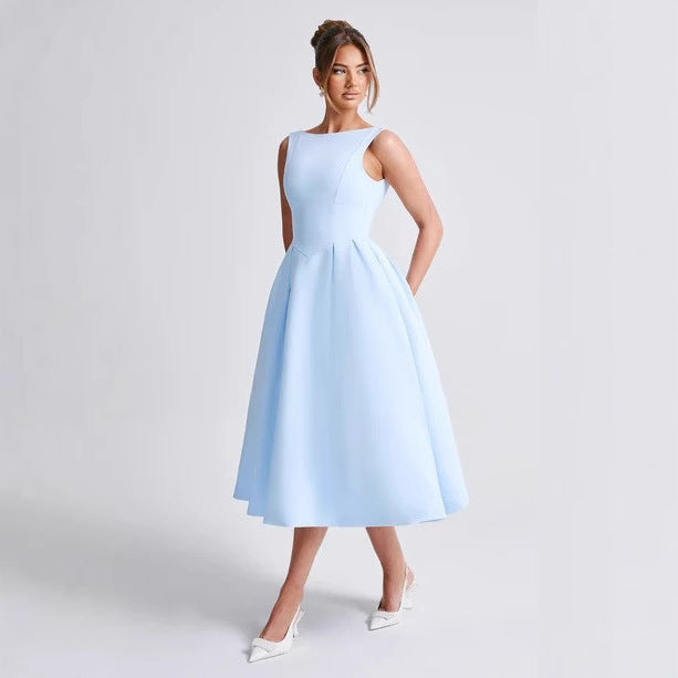 Damen Elegantes Maxikleid mit ausgestellten Ärmeln und raffiniertem Rock Drune