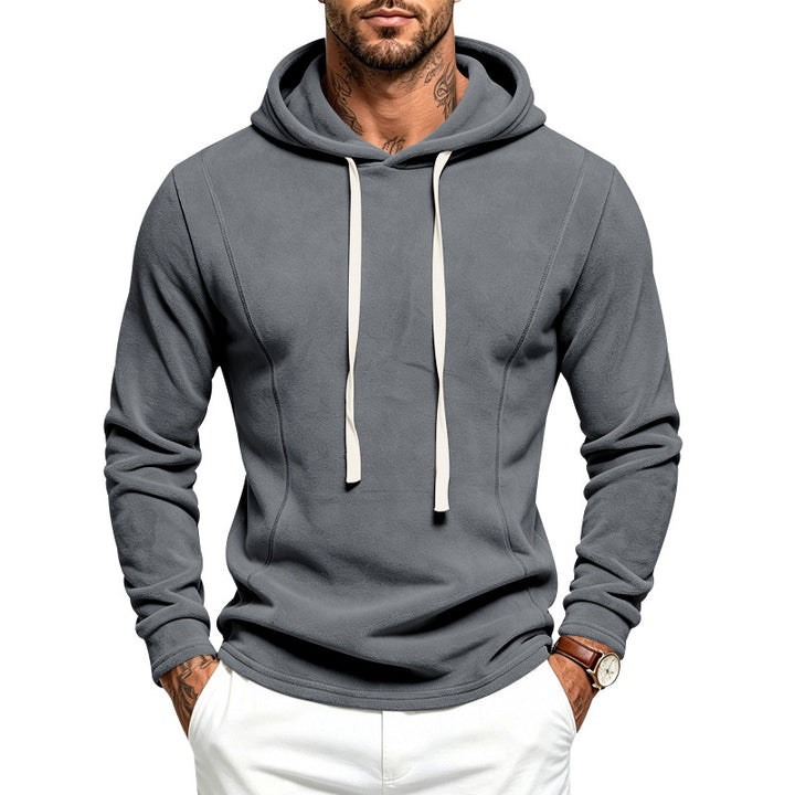 Herren Flauschiger Kapuzenpullover aus Teddy‑Fleece mit Tunnelzugsaum Drune
