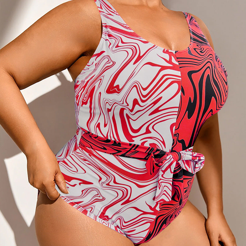 Damen Einteiler Badeanzug mit trendigem Marmor-Design Drune