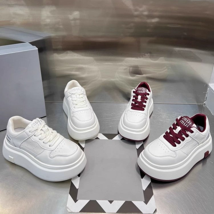 Damen Chunky Sneaker mit hoher Plattform und atmungsaktiver Obermaterialstruktur Drune