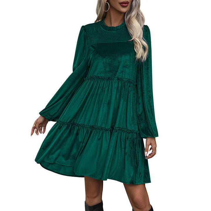 Damen Lockeres Floral-Sommerkleid mit Rüschendetails Drune