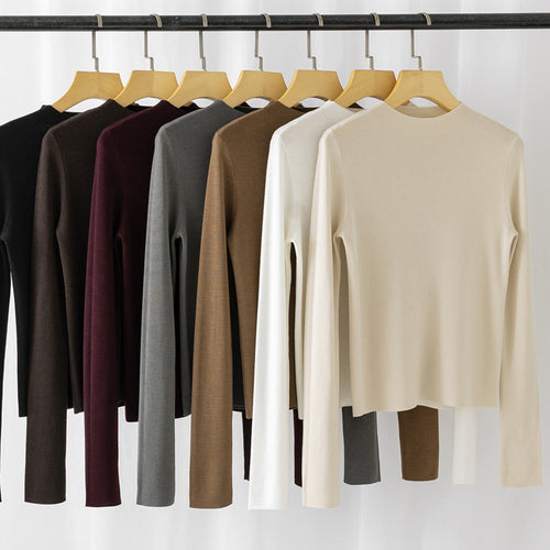 Damen Feinstrick-Pullover mit kurzem Stehkragen und schmaler Silhouette Drune