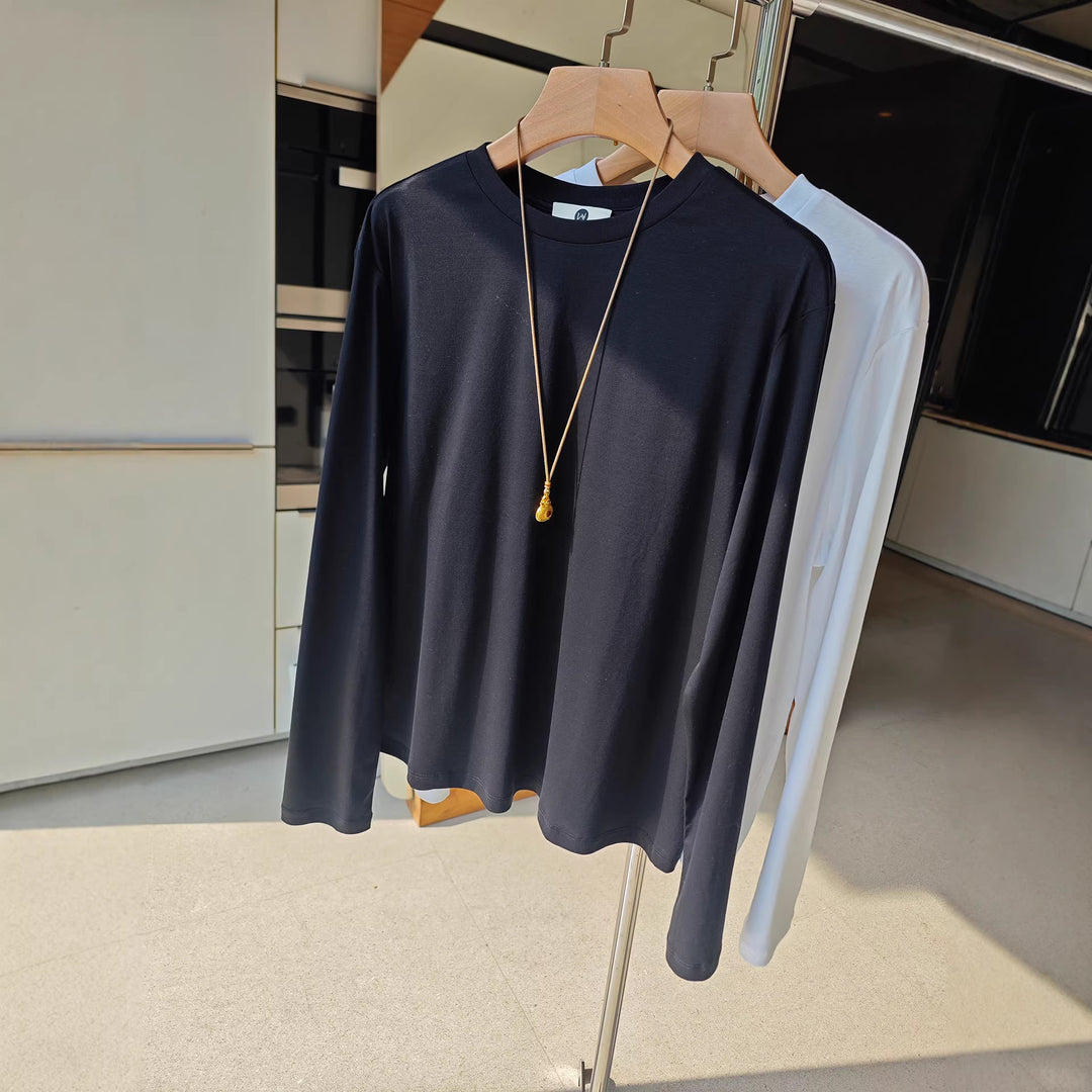 Damen Bequeme Langarmshirt mit schlichten Details Drune