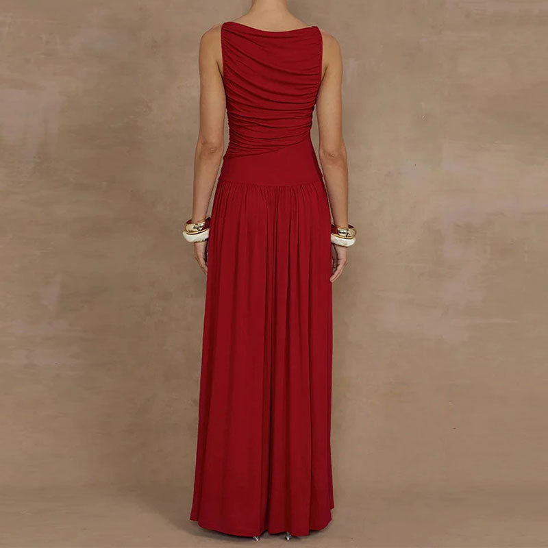 Damen Maxikleid mit raffinierter Raffung Drune