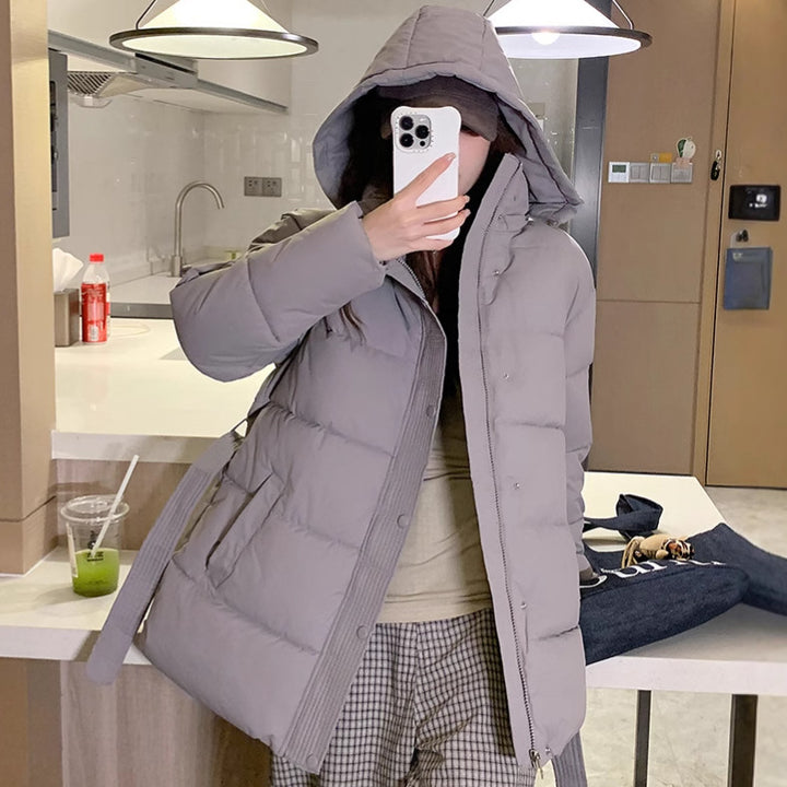 Damen klassische Pufferjacke mit hohem Kragen und praktischen Taschen Drune