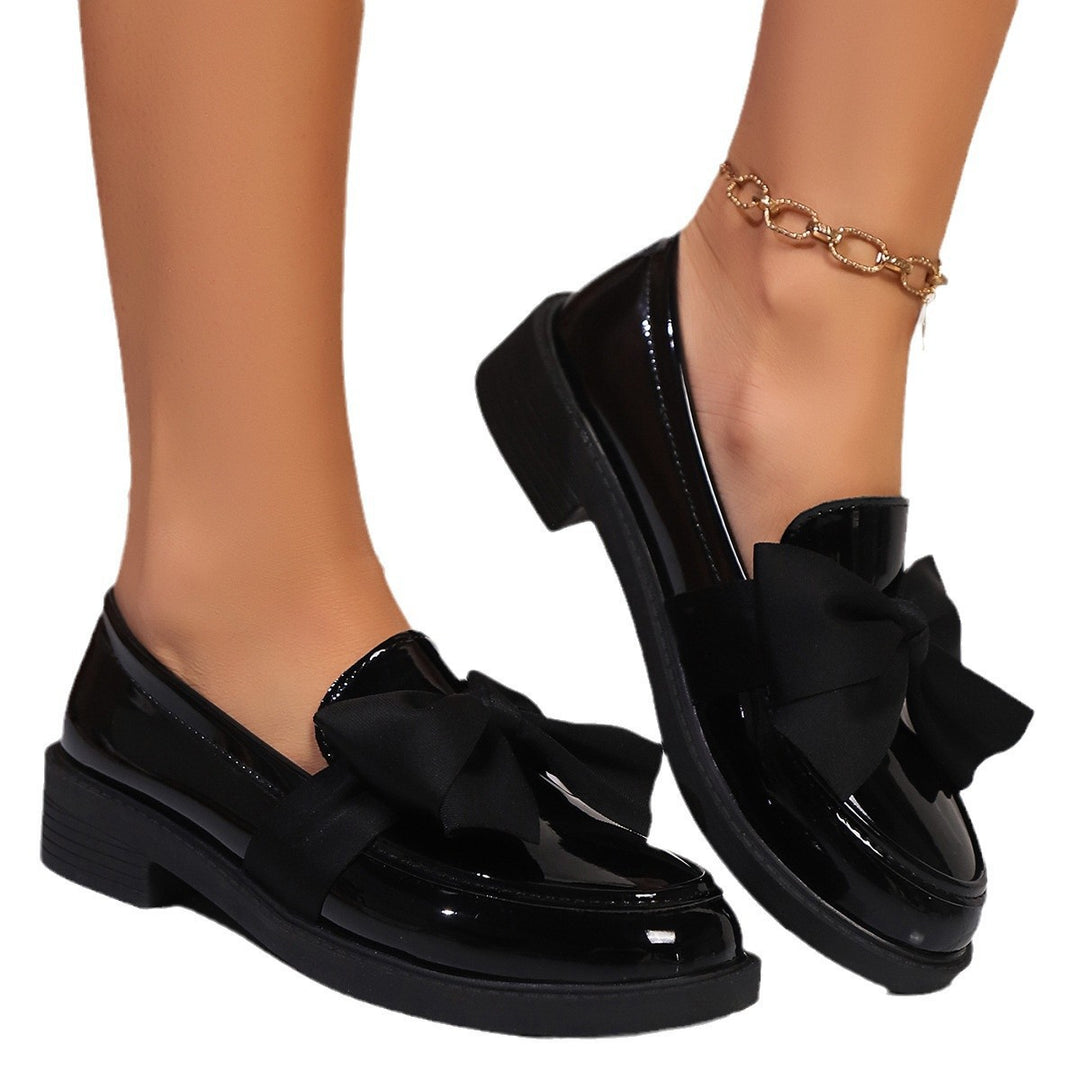 Damen Elegante Slip-On-Loafer mit übergroßer Stoffschleife und ergonomischem Komfortfußbett Drune