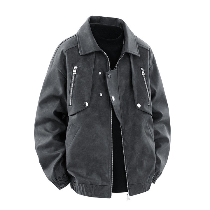 Herren modische Jacke mit multifunktionalen Reißverschlusstaschen und elastischen Bündchen Drune