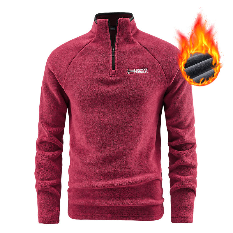 Herren wärmender Microfleece-Troyer mit Halbreißverschluss, ergonomischen Raglanärmeln und kuscheliger Innenstruktur Drune