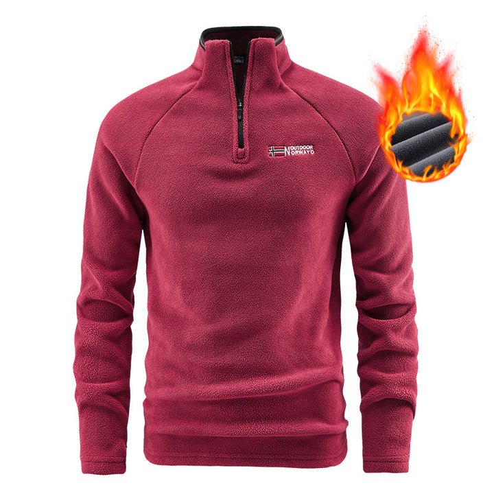 Herren wärmender Microfleece-Troyer mit Halbreißverschluss, ergonomischen Raglanärmeln und kuscheliger Innenstruktur Drune