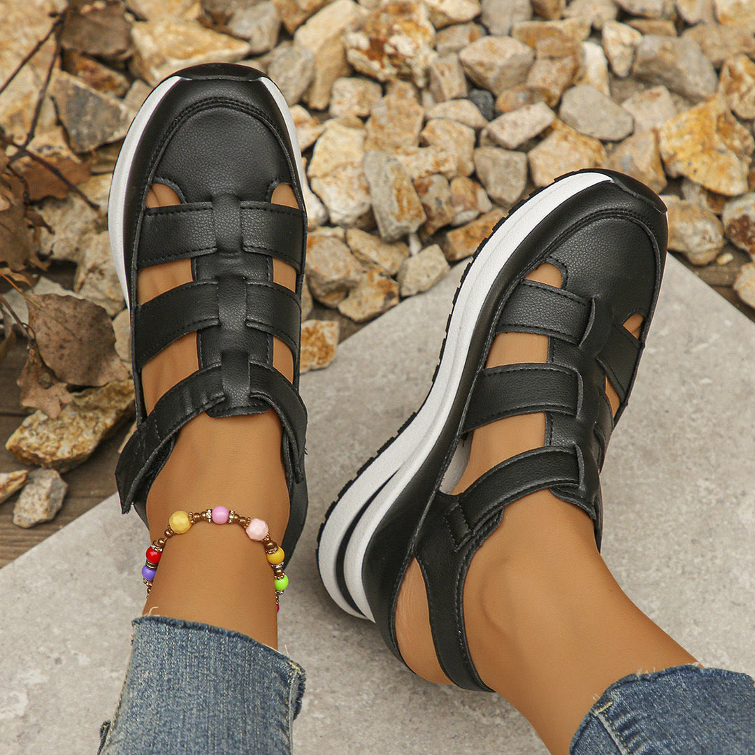 Damen Sportliche Wedge-Sandaletten mit verstellbaren Riemen und rutschfester Sohle Drune