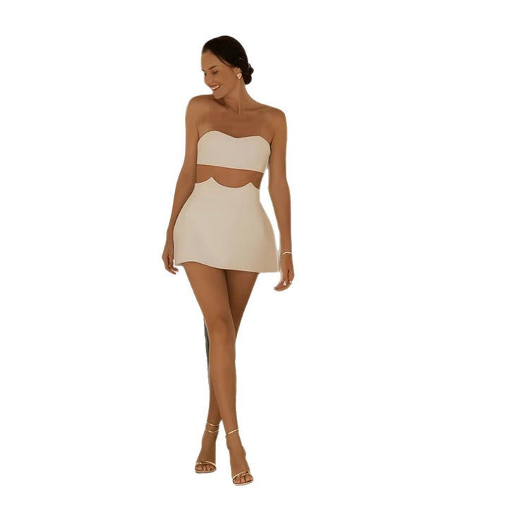 Damen Crop-Top und Rock-Set mit elegantem Design Drune