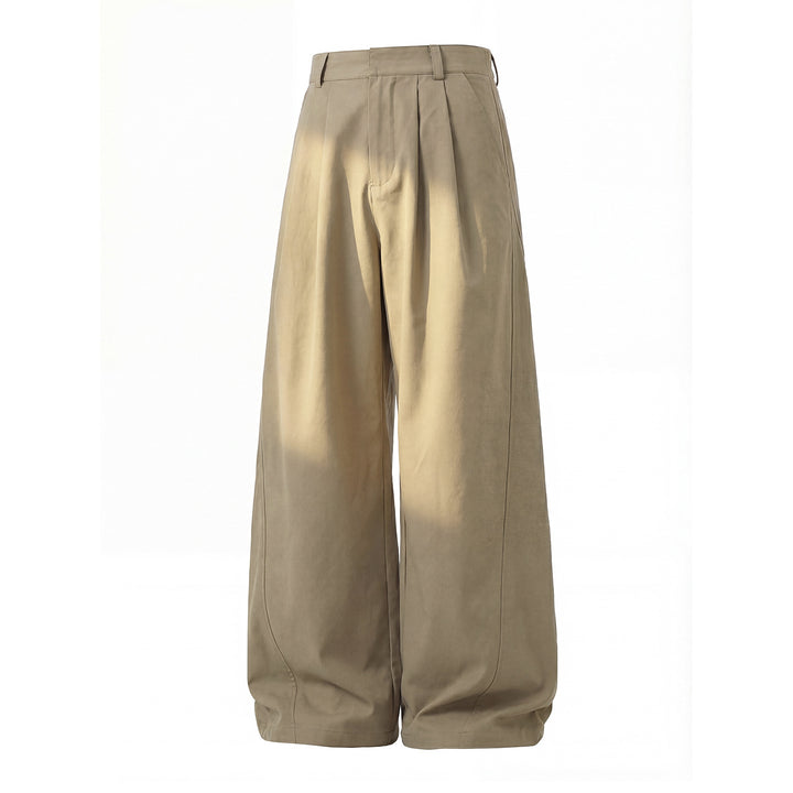 Damen Hochgeschnittene weite Stoffhose mit Bundfalten und Palazzoschnitt Drune