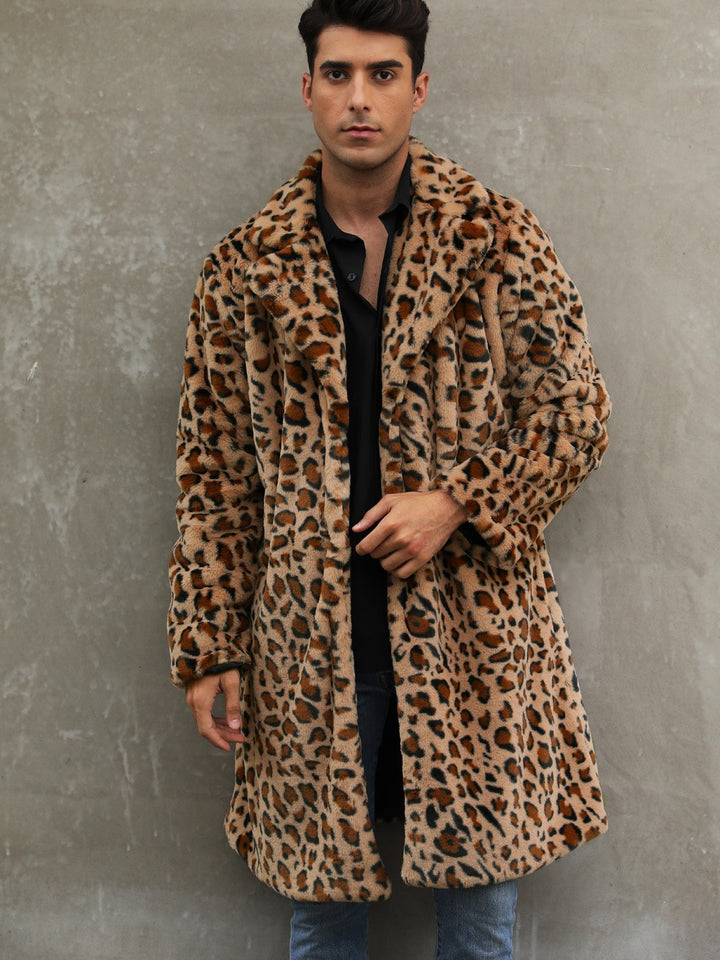 Herren Modischer Leopardenfell-Mantel Drune