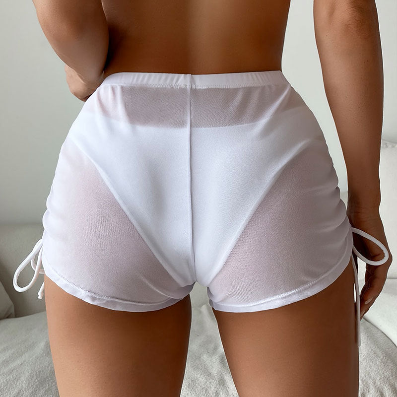 Damen Sportliche Badeshorts mit verstellbarem Rüschendetail Drune