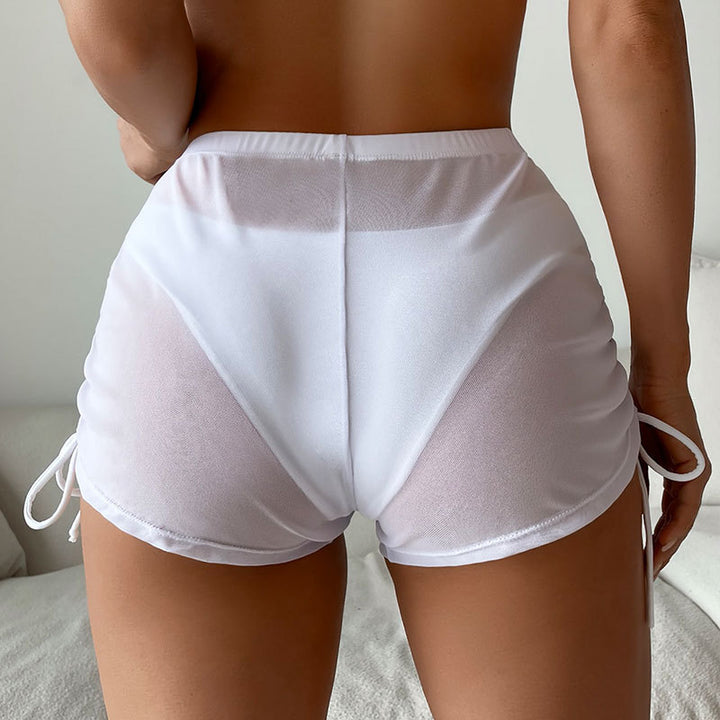Damen Sportliche Badeshorts mit verstellbarem Rüschendetail Drune
