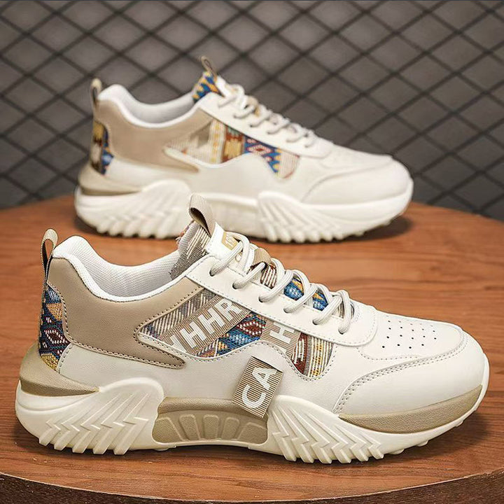 Damen Chunky-Plateau-Sneaker mit ethnischem Webmuster und gepolstertem Komfortschaft Drune