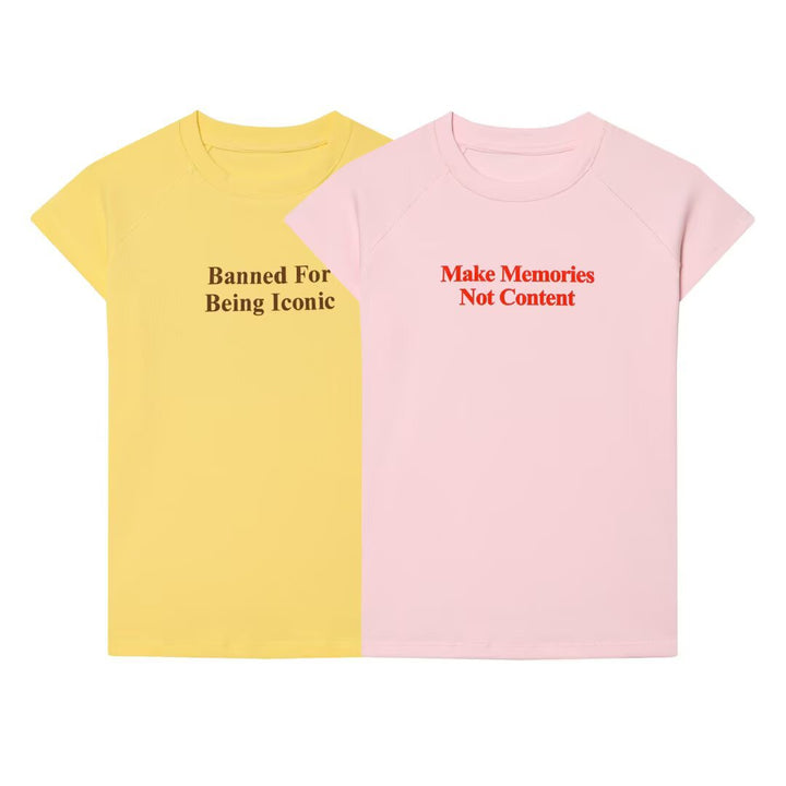 Damen T-Shirt mit kreativem Slogan und lockerer Passform Drune
