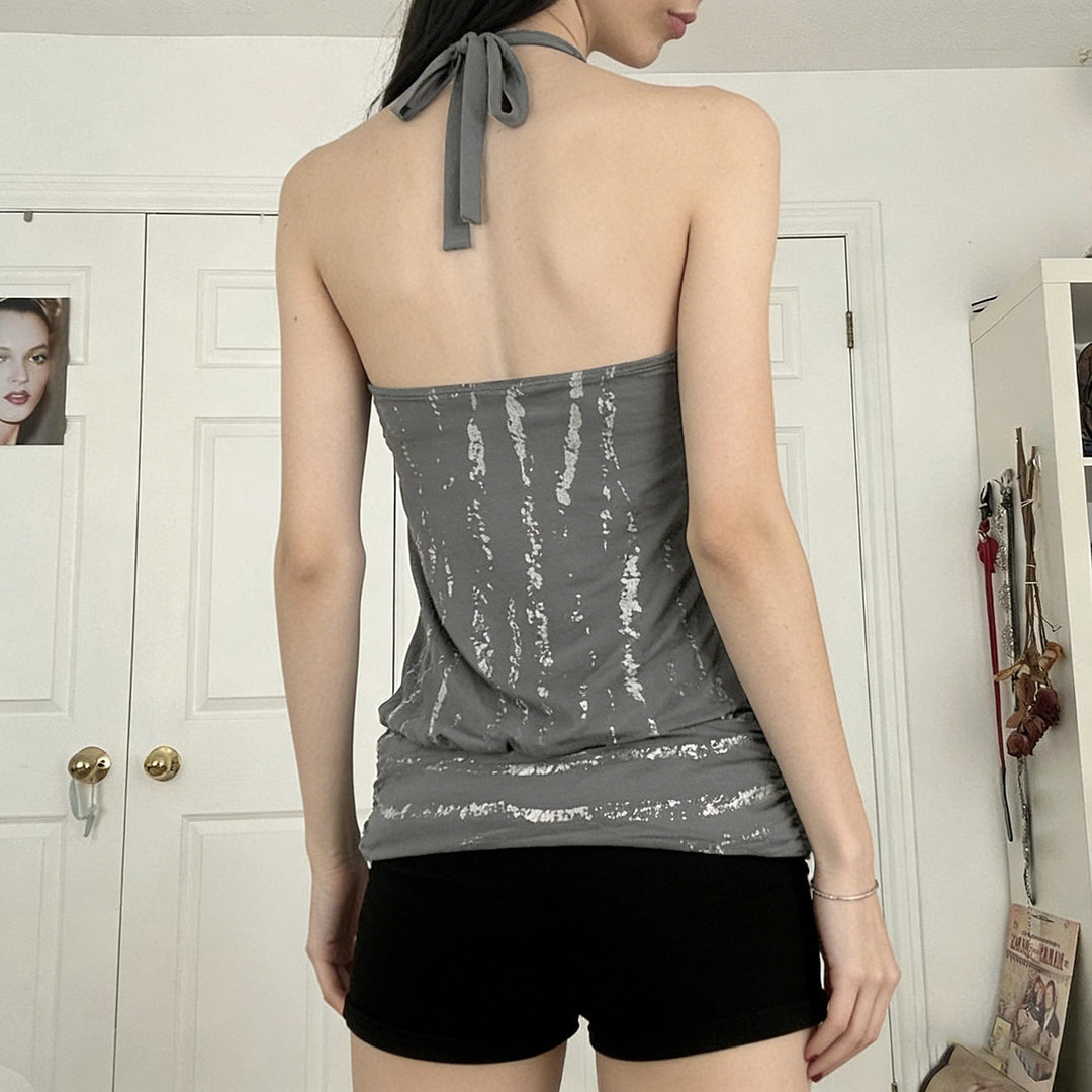 Damen Bandeau-Top mit eleganter Raffung und Strassdetails Drune