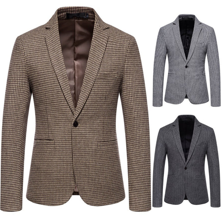 Herren eleganter Blazer mit modernem Schachbrettmuster Drune