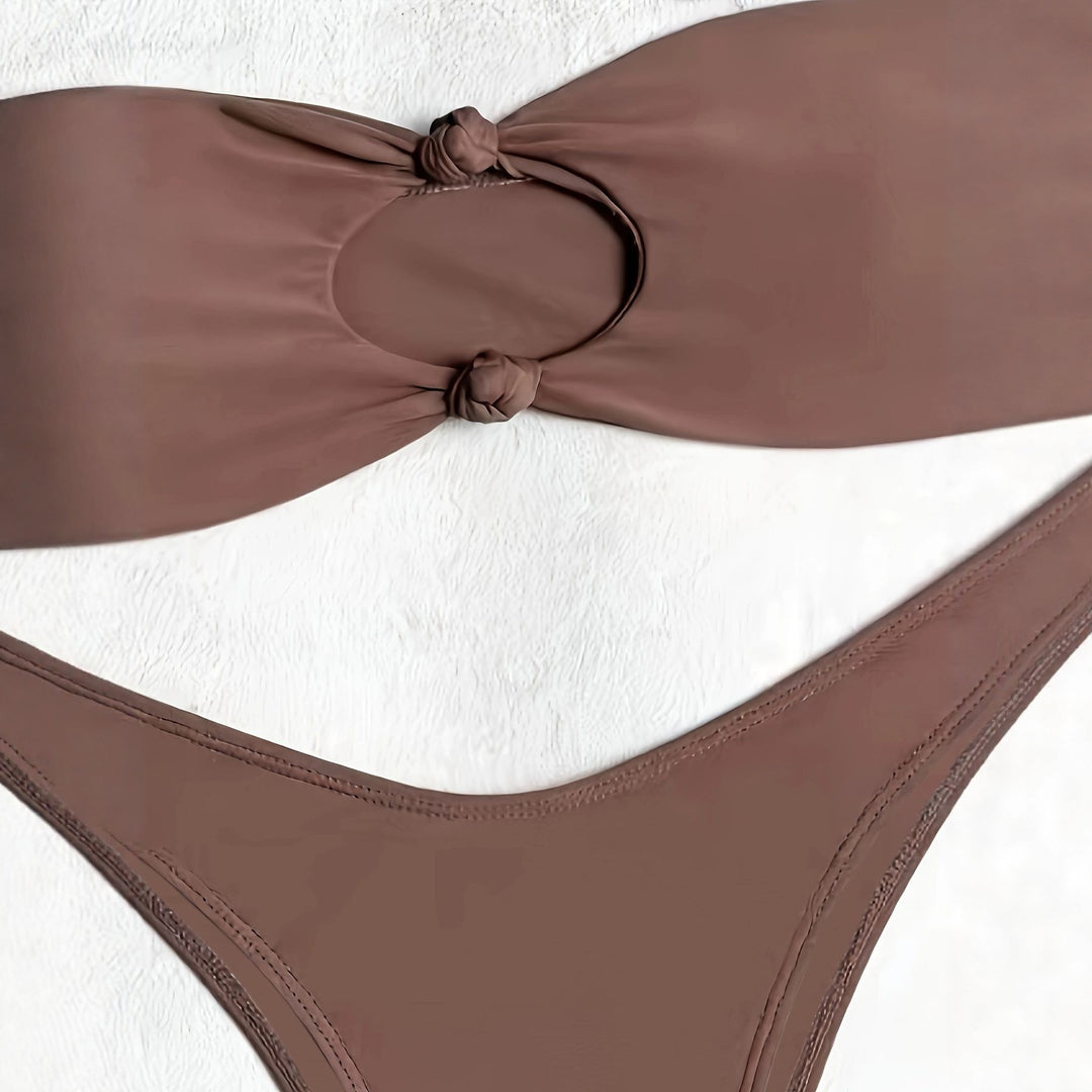 Damen Bandeau-Bikini mit innovativem Knotendesign Drune