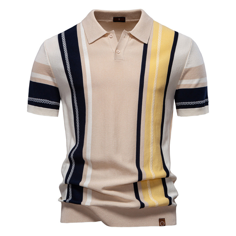 Herren stylisches Poloshirt mit modernen Farbstreifen Drune