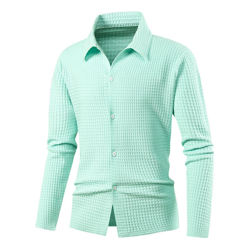 Herren Elegantes Langarmhemd mit Struktur Drune
