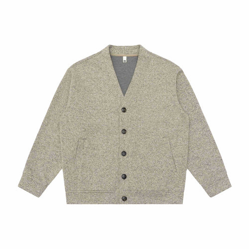Unisex V-Ausschnitt Cardigan mit Strukturstrick und aufgesetzten Taschen Drune