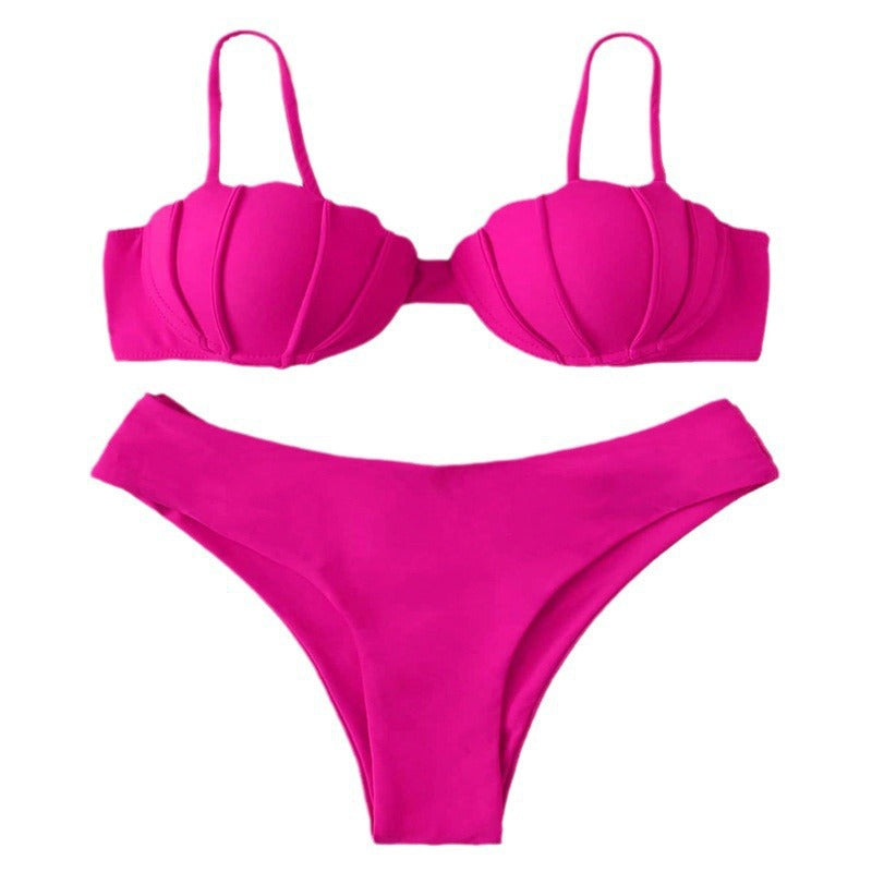 Damen Bikini-Set mit besonderer Muschelform und hohem Bund Drune