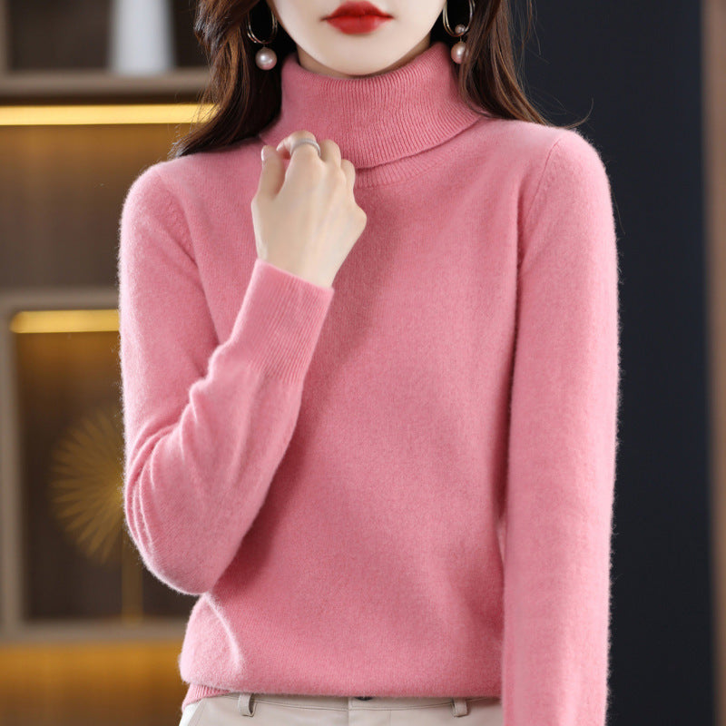 Damen Schmal geschnittener Rollkragenpullover aus kaschmirähnlichem Feinstrick mit softem Flor Drune