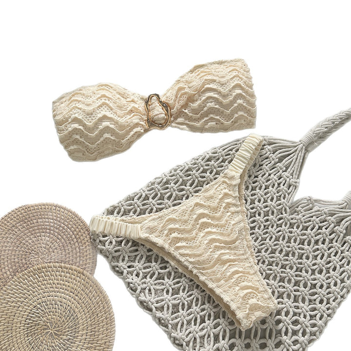 Damen Strand-Bikini mit Wellenmuster Drune