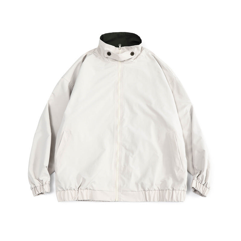 Herren Weit geschnittene leichte Windjacke mit hohem Stehkragen und elastischem Saum Drune