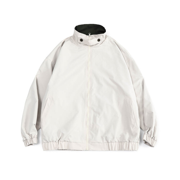 Herren Weit geschnittene leichte Windjacke mit hohem Stehkragen und elastischem Saum Drune