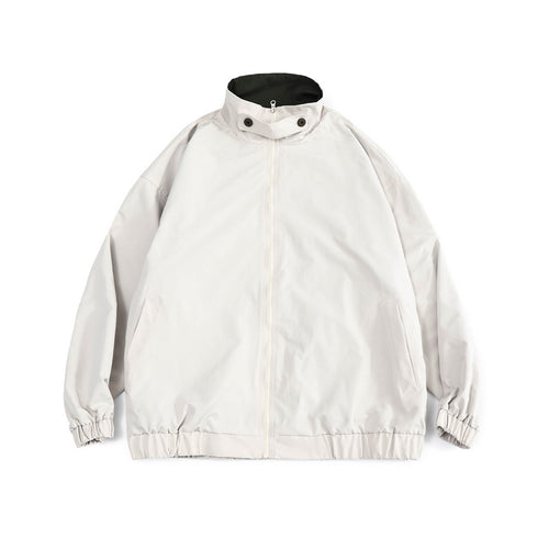 Herren Weit geschnittene leichte Windjacke mit hohem Stehkragen und elastischem Saum Drune