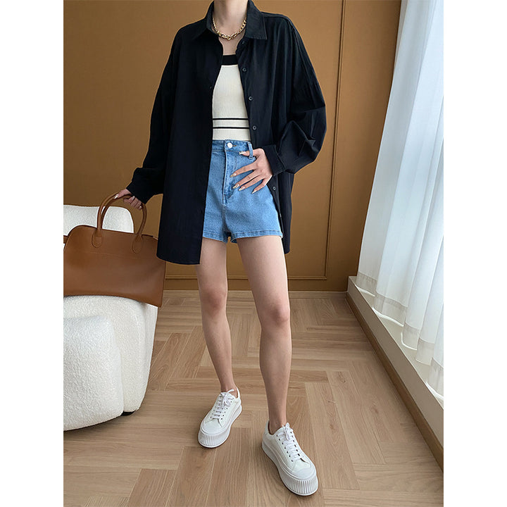 Damen Maxirock aus hochwertigem Denim mit lässigem Schnitt und seitlichem Schlitz Drune