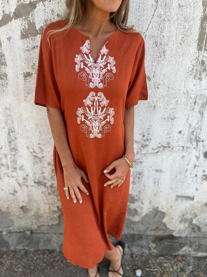 Damen Sommerliches Kleid mit aufwendiger Stickerei Drune