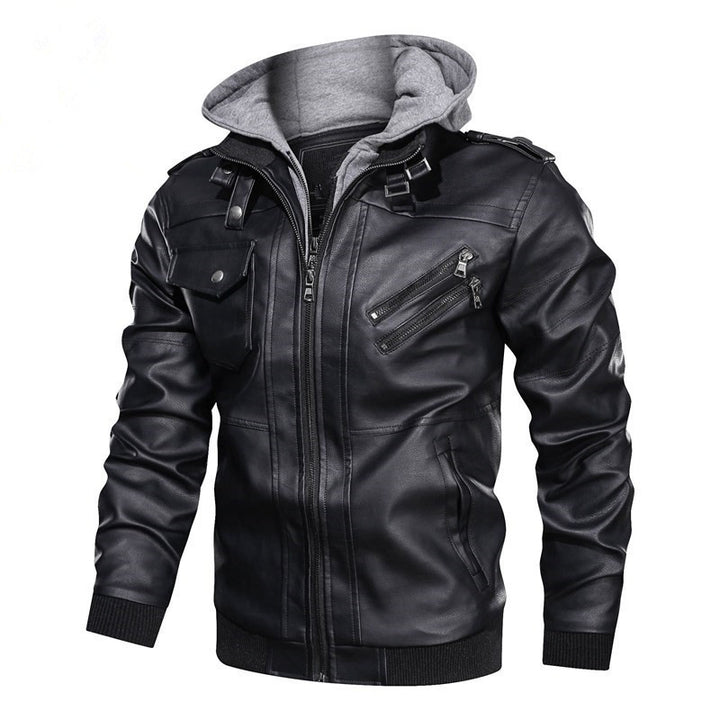 Herrenkunstlederjacke mit wärmendem Innenfutter Drune