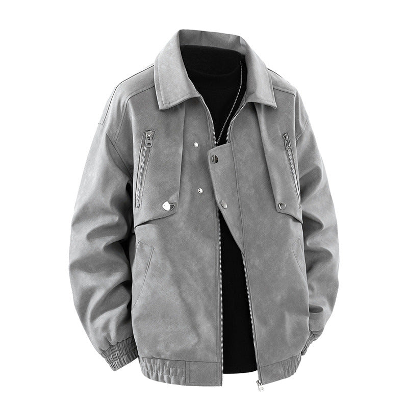 Herren modische Jacke mit multifunktionalen Reißverschlusstaschen und elastischen Bündchen Drune