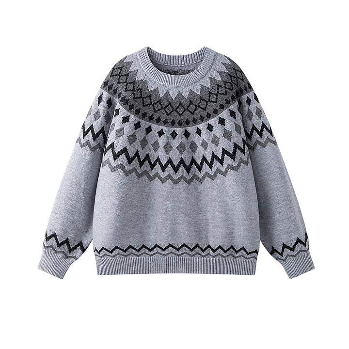 Damen Grobstrickpullover mit geometrischem Muster Drune