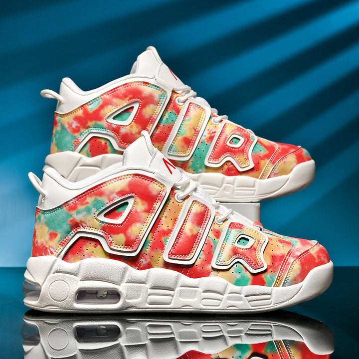 Unisex hochwertige Streetball-Sneaker mit perforiertem Obermaterial, verstärkten Overlays und gedämpfter Wellen-Zwischensohle Drune